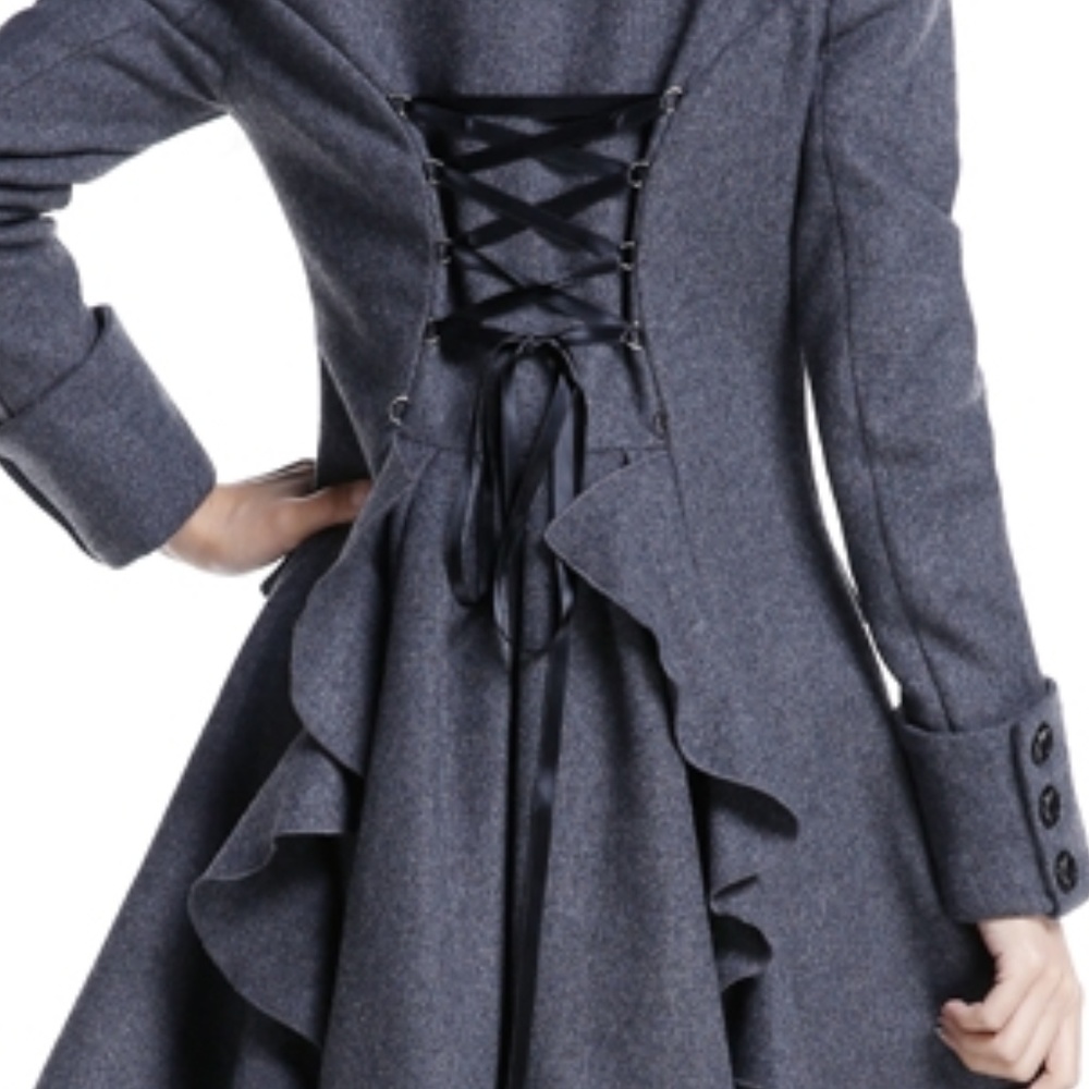 💥LAST ONE💥 Double Breasted Corset Lace Coat PLUS - Picture 6 of 6